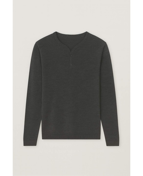 Pull tunisien en cachemire gris anthracite Pull tunisien en cachemire gris anthracite