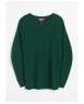Oversized Bottle Green Cashmere Boat Neck Sweater