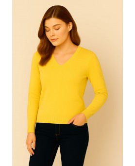 Pull col en V en cachemire Mimosa pour femme